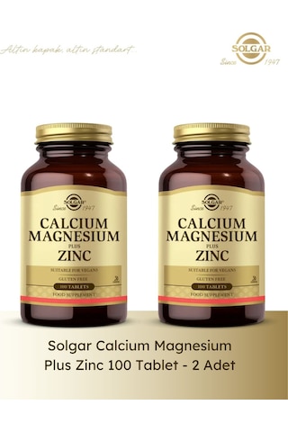 Solgar Calcium Magnesium Plus Zinc 100 Tablet 5 Li Paket
