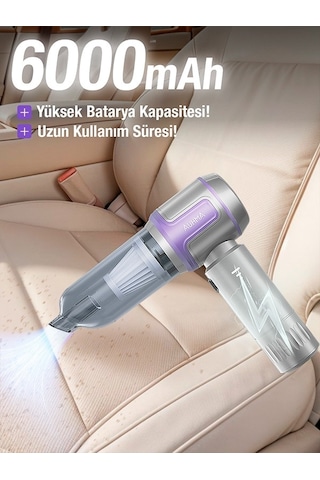 Auhma Ahv-09 4'ü 1 Arada 17000pa Kablosuz Taşınabilir Araç İçi El Süpürgesi