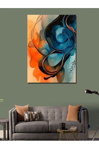 Kanvas Tablo Mavi-turuncu Soyut Sanat 100cmx140cm