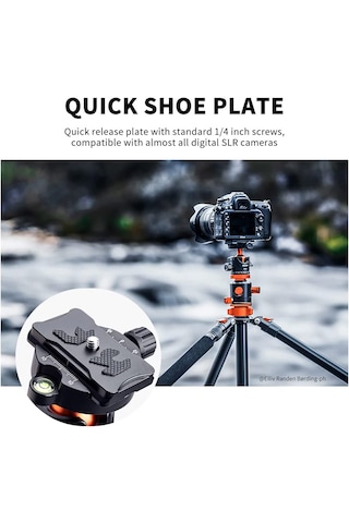K&F Concept SA254T3 Profesyonel Deve Boynu Tripod 191 CM (T254A4+BH-28L)