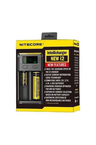 Nitecore NEW İ2 Kablolu Pil Şarj Cihazı + Efest IMR18650 2500 mAh Pil + Orion 1865 Pil Kutusu