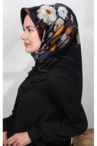 Armine İpek Eşarp Nostalji - 8128-01 Lacivert Vizon Twill Lacivert Vizon