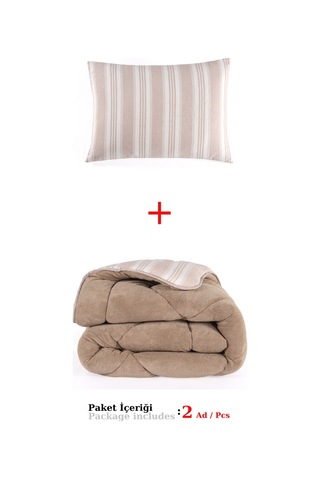 Comfort Set Yeni Nesil Wellsoft Yorganlı 2 Parça Tek Kişilik Soft Line Bej Bej