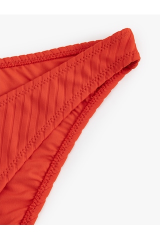Koton Astarlı Dokulu Asimetrik Bel Bikini Altı Kırmızı 5sak00055mm Kırmızı