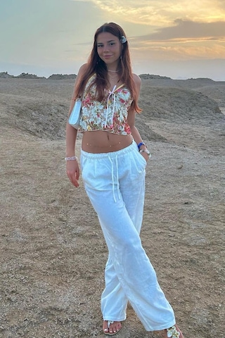 Madmext Beyaz Beli Büzgülü Wide Leg Kumaş Pantolon Mg1950-beyaz Beyaz