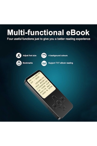 Geeroyoo Koleksiyöz Çapraz Desenli Bluetooth Mp3/mp4 Çalar - Spor Ve Öğrenci İçin Fm Radyo, Kayıt, Metin Okuma, 32gb Siyah