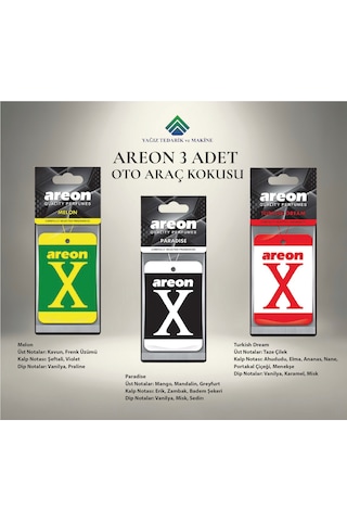 Areon 3 Adet Oto Araç Kokusu Seti 002 Areon 3 Adet Oto Araç Kokusu Seti 002