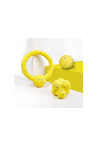 Hangfox Fofos Köpek Oyun Topu, Dayanıklı Ve Diş Tırmalama Fonksiyonu, Büyük Irklar İçin Mısır Çiçeği Seti - Sarı, 2 Adet