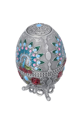 Moveevo Zinc Alloy Kuru Tahta Çıkartıcı Kutusu - Peacock Desenli, Şarj Açıcı Ve Mutfak Dekorasyonu - Gümüş Renk Diğer