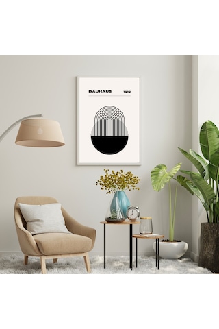 Bauhaus Minimalist Duvar Tablosu Çerçeveli 2'li Set Beyaz Renk 30 X 42 Boyut/ebat