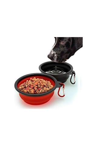 Oripet 12 Oz Katlanabilir Seyahat Silikon Köpek Mama Kabı 350 ML