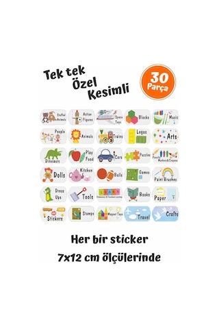 MSticker Eğlenceli Renkli Oyuncak Kutusu Sticker-organizer Etiket-renkli Baskılı 30 Parça