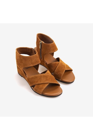 Kemal Tanca Kadın Sandalet 6510-2 Tan Suede