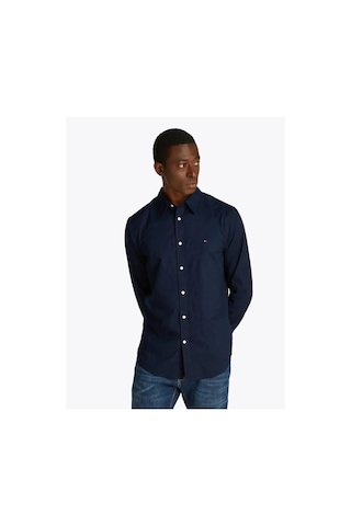 Flex Poplın Kent Collar Sf Shırt Erkek Mavi Gömlek - Mw0mw38137 Mavi