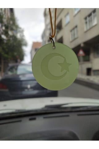 Ay Yıldız Karanlıkta Parlayan Fosforlu Dikiz Aynası Asma Süsü Yeşil