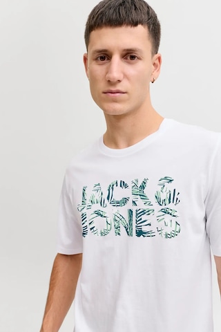 Jack & Jones Erkek Jjejeff Bisiklet Yaka %100 Pamuk T-shirt 12288536 Beyaz Beyaz