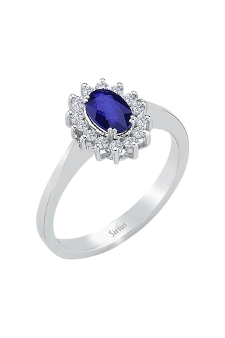 Sirius Pırlanta Oval Kesim Safir Taşlı Yüzük 0804R0368