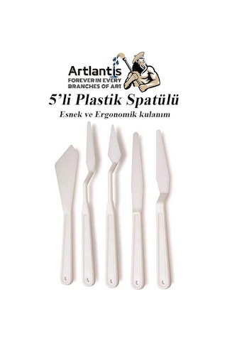 Plastik Spatül 5 Li Set Resim Ve Heykel Plastik Spatula Esnek Pla