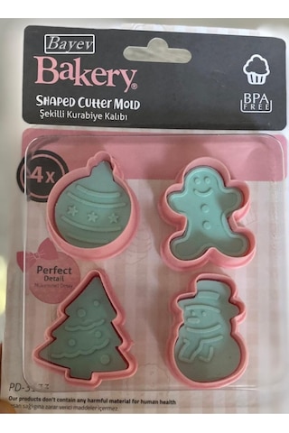 Bayev Yılbaşı Kurabiye Kalıbı 3133 Çam Ağacı - Gingerbreadman- Kardan Adam