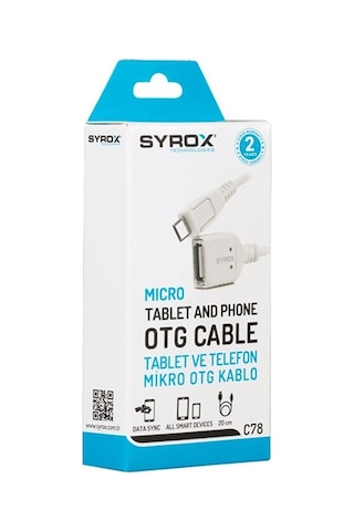 Syrox Micro To Usb Otg Dönüştürücü Kablo 1.0A 20Cm Syx-C78
