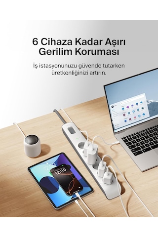 Belkin Surge Plus Priz Dalgalanma Koruyucu 2.4a, 2m Kablo , Beya