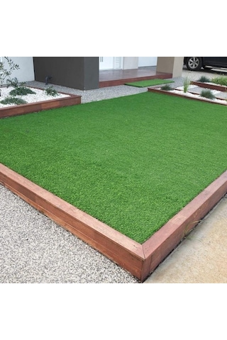 Çim Halı Suni Yapay 7 Mm Dekoratif Kesme Kaymaz Balkon Bahçe Teras Yeşil Renkli Halı Yeşil