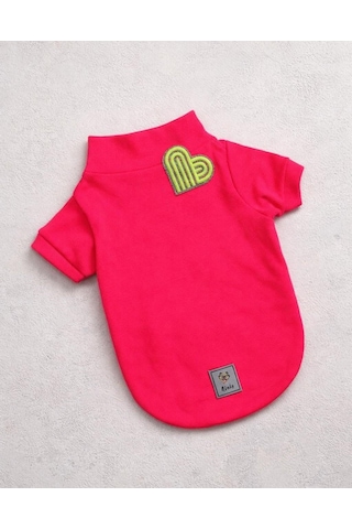 Yellow Heart Neon Pink Esnek Basic Kaşkorse Köpek Sweatshirtü-17134