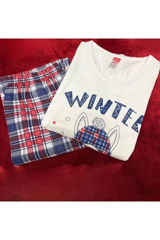 Novavita Yenihayat Beyaz Baskılı Pijama Takımı