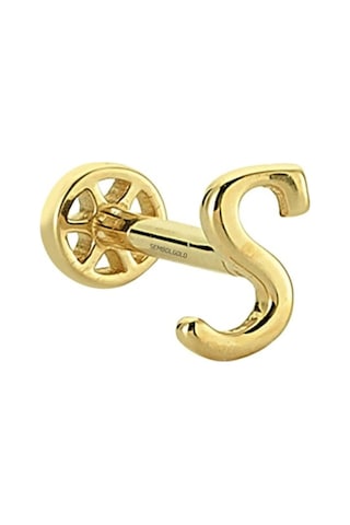 Altın Piercing -S- Harf 14 Ayar Tragus Altın