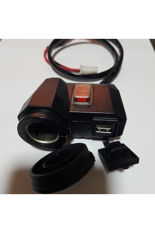 MOTORSİKLET ÇAKMAKLIK VE USB ŞARJ SETİ ANAHTARLI