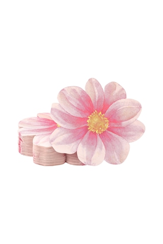 Folinda 100 Adet Pembe Gül Şekilli Tek Kullandım Kokteyl Peçetesi - Düğün, Doğum Günü, Parti Dekorasyonu Servis Malzemesi Pembe