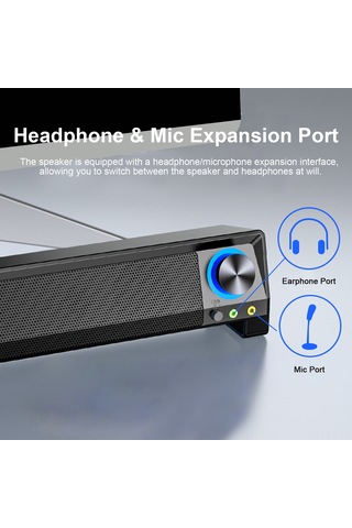 Leezsing Sada V-199 Usb Güçlü Bas Hoparlör, 3.5mm Girişli Taşınabilir Pc Hoparlör Sistemi