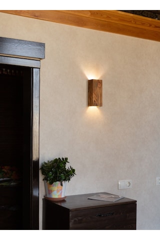 Decrthuma Yansıtma Tasarımlı Çift Yönlü Ahşap Salon Duvar Aplik Antik Eskitme