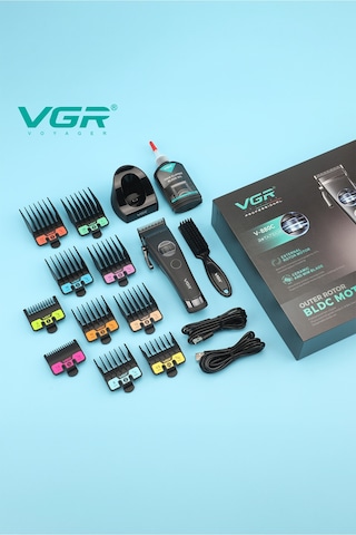 V-880c Profesyonel Saç Kesme Makinesi 7200 Rpm Seramik & Mım Çelik Bıçaklı Şarjlı Tıraş Makinesi 10 Taraklı - Clipper