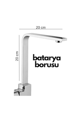 Krom Mutfak Evye Batarya İçin Köşeli Su Borusu Paslanmaz Ve Eca Uyumlu 20x20 Diğer