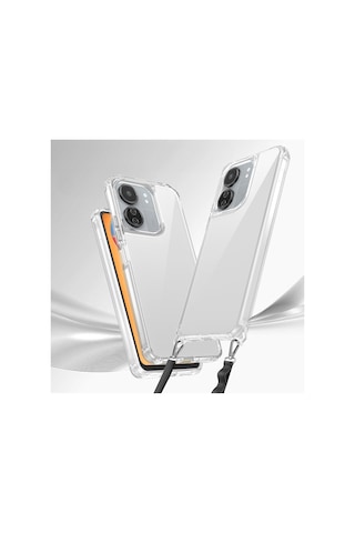 Xiaomi Redmi 13c Uyumlu Airbagli Takılabilir Askı Aparatlı Zore Snap Silikon Kapak-şeffaf Şeffaf