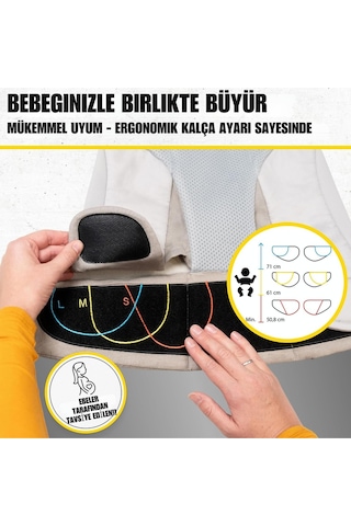 Kiddy Kingdom 3'ü 1 Arada Ergonomik Bebek Taşıyıcı Nefes Alabilen 3D Soft Mesh, Yenidoğan Için Portbebe Bej Tek Ebat