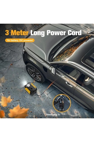 Xuweiwei Portable Air Compressor Carsun 1set Araba Oto Motosiklet Bisiklet Için 12v Dc Led Işıklı Siyah