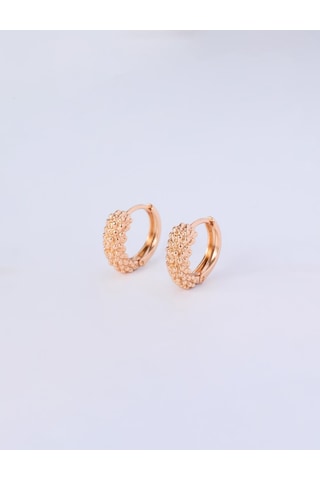 Jimmy Key Altın Rengi %100 Pirinç Dokulu Halka Küpe 6ww439859150