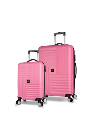 My Valice Puzzle Abs Kabin Ve Büyük Boy Pembe 2'li Valiz Seti Pembe