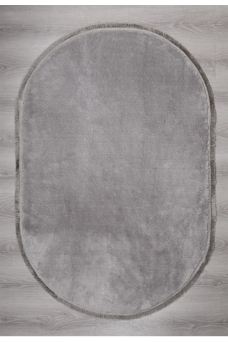 My Evilla Modern Dekoratif Oval Spor Saçaklı Puffy Peluş Halı Yolluk 001