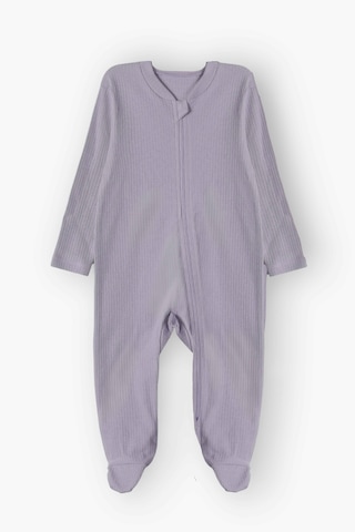 Luess Unisex Bebek %100 Pamuklu Rahat Kalıp Mevsimlik Tulum - Lila 0-3 Ay 6-9 Ay Lila