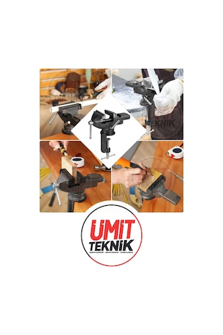 Premium Seri 360 Döner Çok Fonsksiyonlu Tezgah Masa Mengenesi Mini Örslü Mengene 60mm