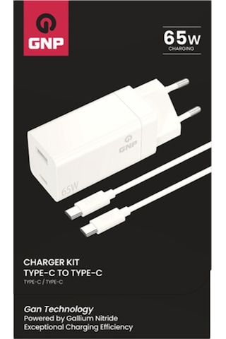 Gnp 65w Gan Şarj Adaptörü Ve Type-c Kablo