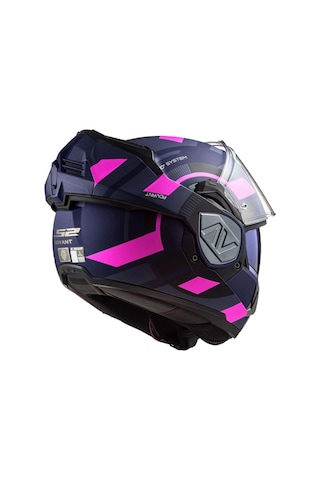 Ls2 Advant Velum Çene Açılır Motosiklet Kaskı Mat Mavi - Pembe