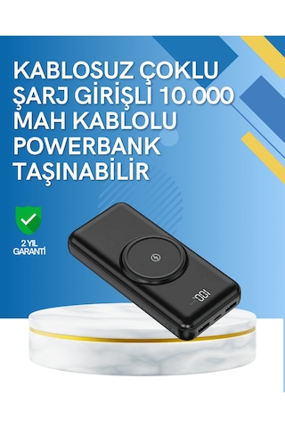 İphone Ve Android Uyumlu 10000mah Powerbank Hem Kablolu Hem Kablosuz Diğer 36522979