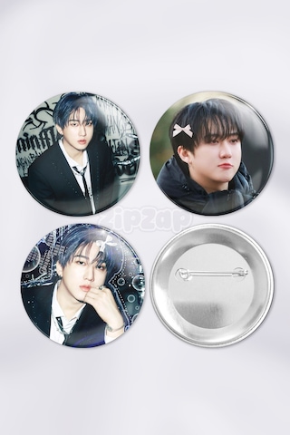 Changbin Stray Kids Kpop Çanta Süsü Rozet İğneli Buton Rozet Seti 3 Adet Üçlü