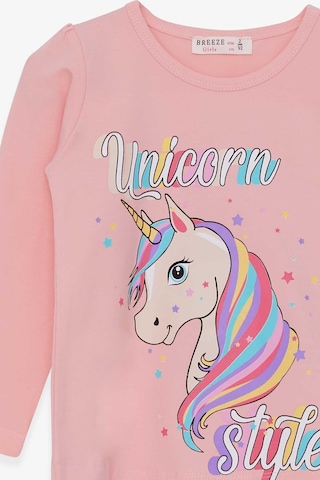 Breeze Kız Çocuk Uzun Kollu Tişört Unicorn 2-6 Yaş, Pudra