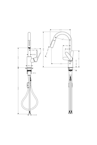 Hansgrohe Focus M41 Eviye Bataryası Satin Siyah 31815670
