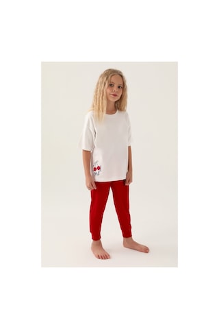 Rolypoly Kız Çocuk Beyaz Kısa Kol Pijama Takım